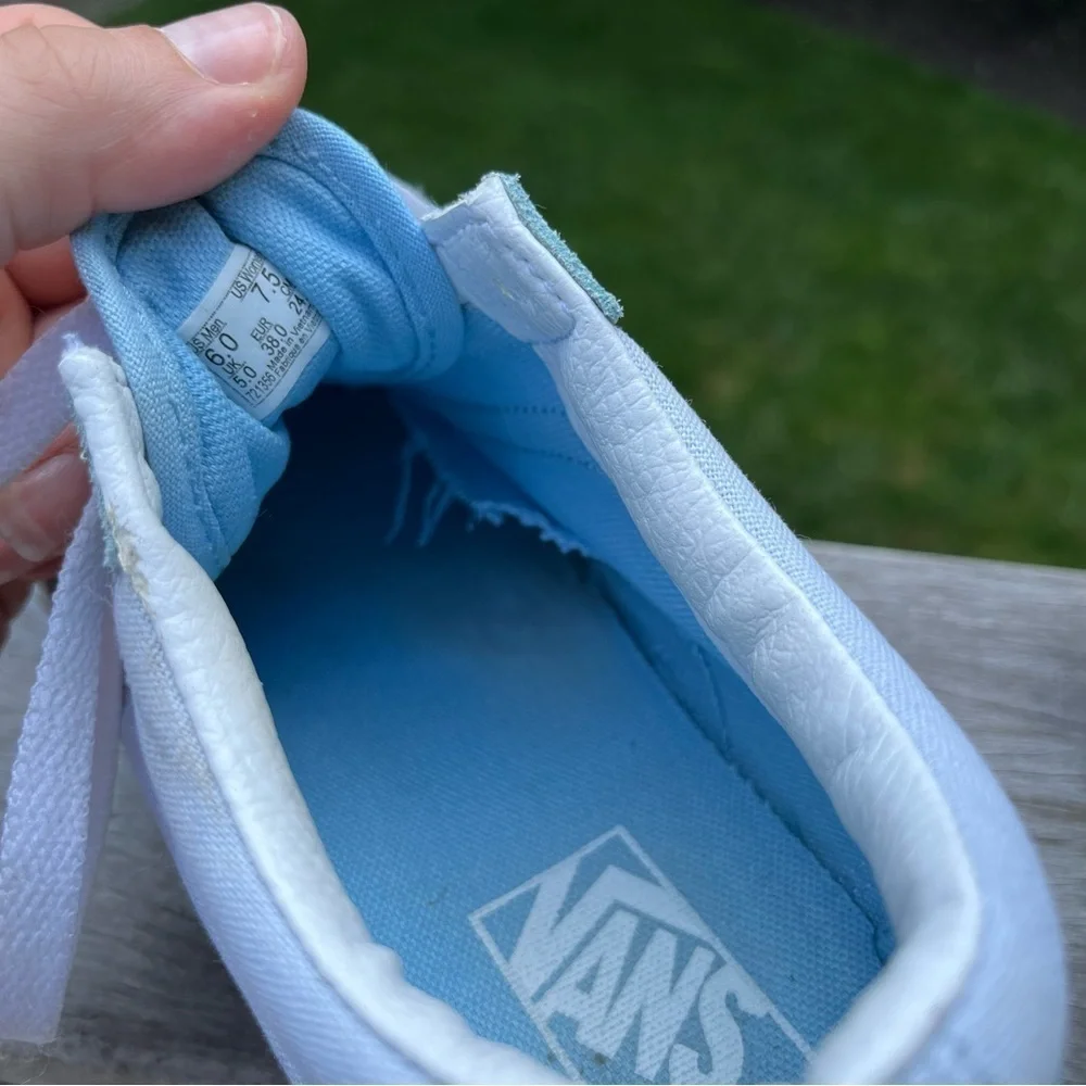 Vans Old Skool Stackform Soft Suede Side Stripe Baby Blue & White Shoes Sz 7.5 - Picture 11 of 16